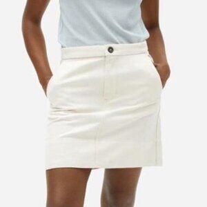 Everlane The Canvas Stamp Mini Skirt cream white